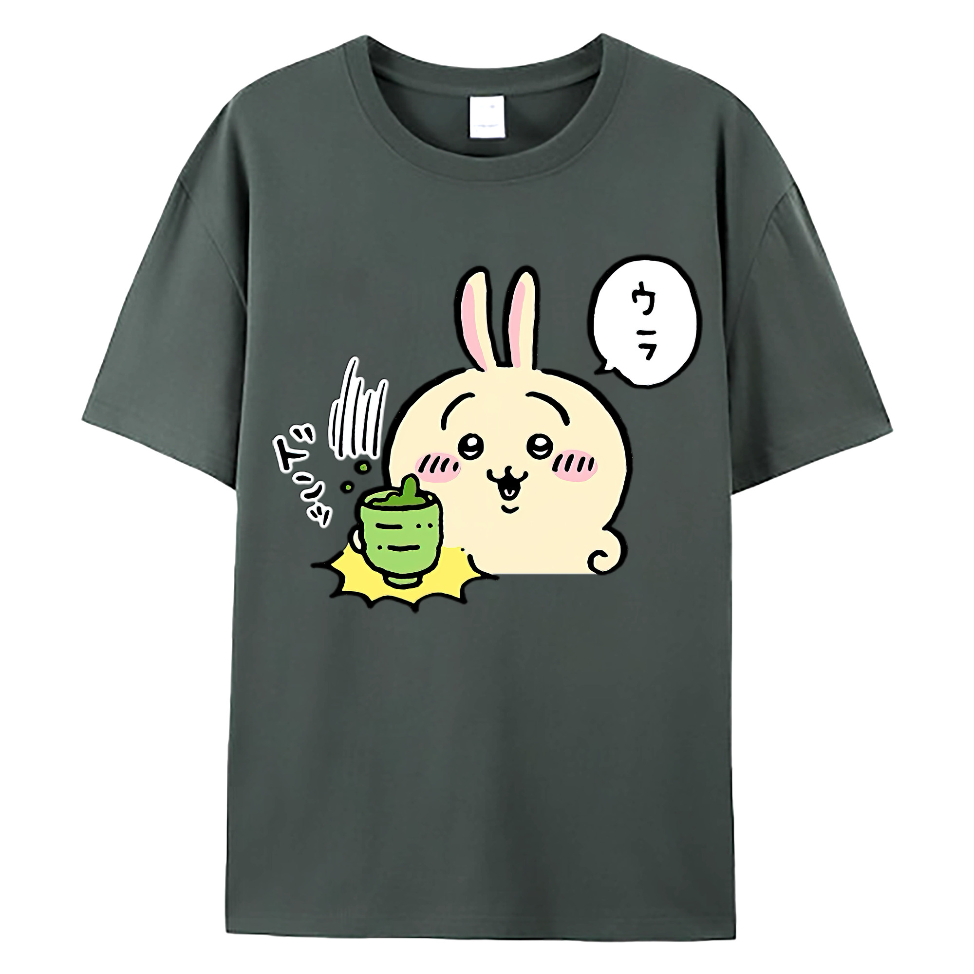 （画像用） ちいかわ うさぎ Chii-kawa usagi 綿100％ メンズ半袖Tシャツ｜肌触りやわらか＆通気性